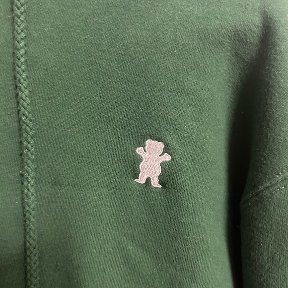 Grizzy OG Bear Embroidered Green Hoodie - Picture 2 of 6